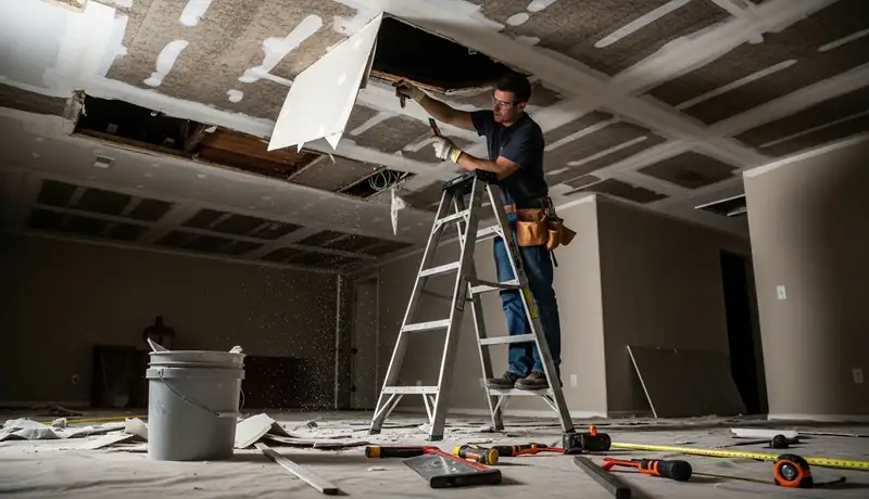 Ceiling Water Damage Repair Project in Petaluma, CA in Petaluma, CA